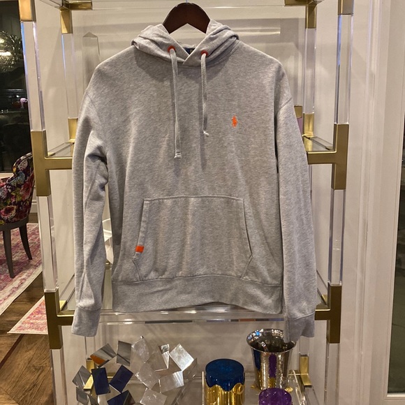 Polo gray hoodie with orange accents - Picture 1 of 4
